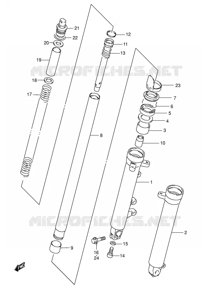 FRONT FORK Suzuki MOTO 500 GS-E 2002  GS500K2(E2)