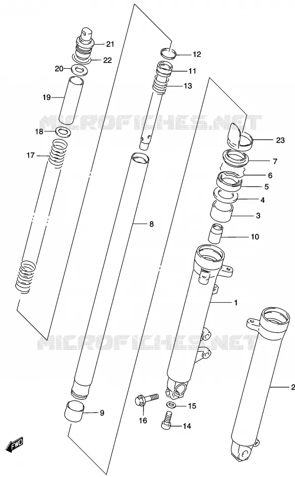 FRONT FORK Suzuki MOTO 500 GS-E 2003  GS500K3(P19)