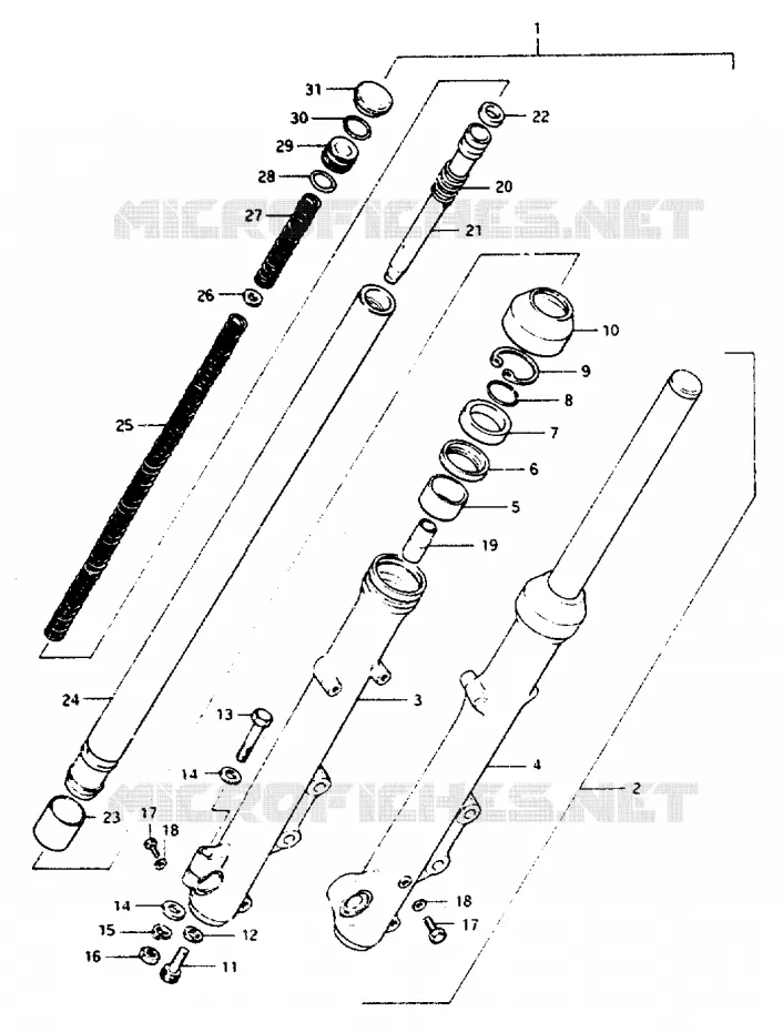 FRONT FORK Suzuki MOTO 550 GS 1982  GS550LZ