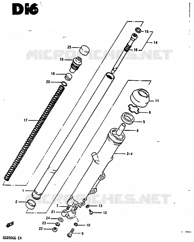 FRONT FORK Suzuki MOTO 850 GS 1986  GS850GG(E4)