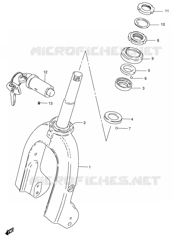 FRONT FORK Suzuki SCOOTER 50 FZ 1990  FZ50L(E1)