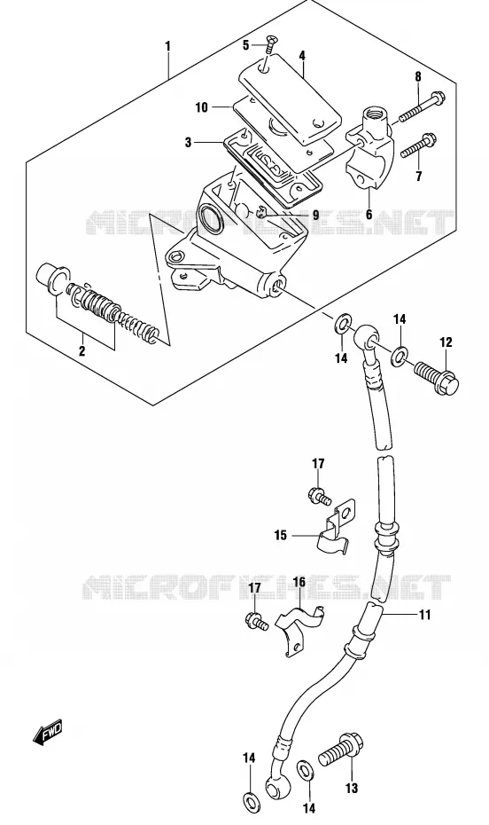 FRONT MASTER CYLINDER (GS500FK4/FUK4) Suzuki MOTO 500 GS-F 2004  GS500FK4(P19)