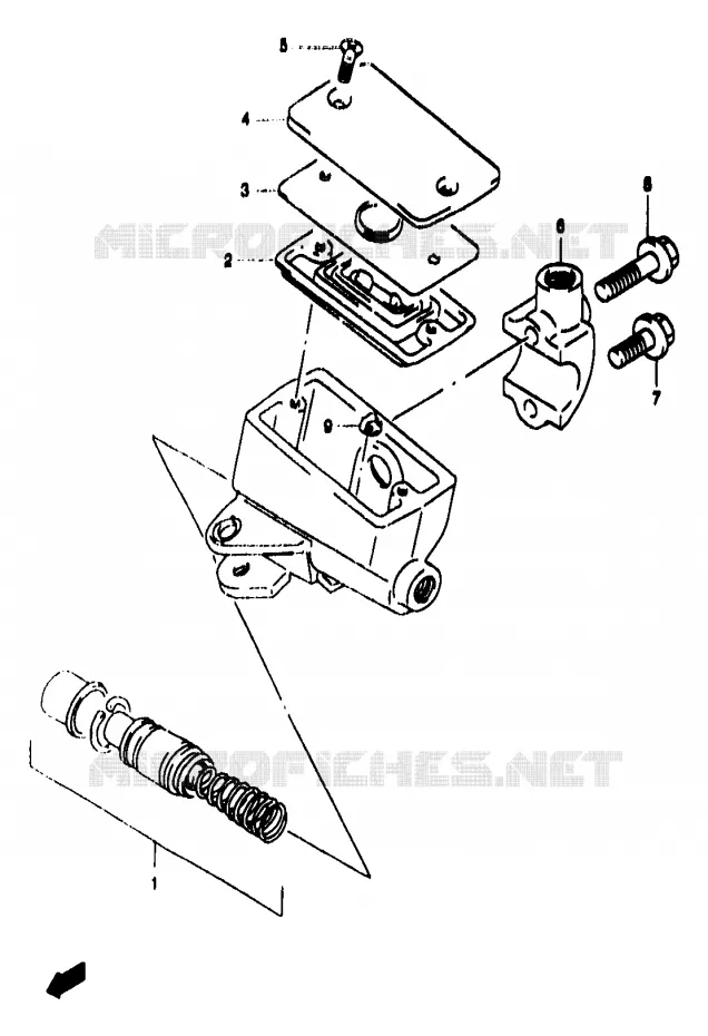 FRONT MASTER CYLINDER (GSF1200T/V/W/X/Y/ST/SV/SW/SX/SY) Suzuki MOTO 1200 BANDIT 1996  GSF1200T/GSF1200ST