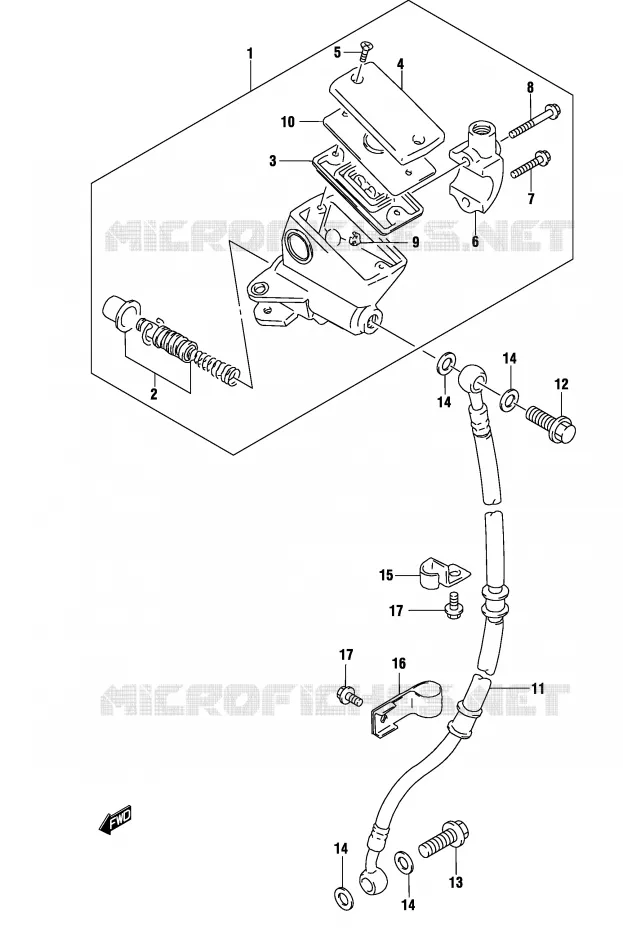 FRONT MASTER CYLINDER (MODEL K3) Suzuki MOTO 500 GS-F 2004  GS500FUK4(P19)