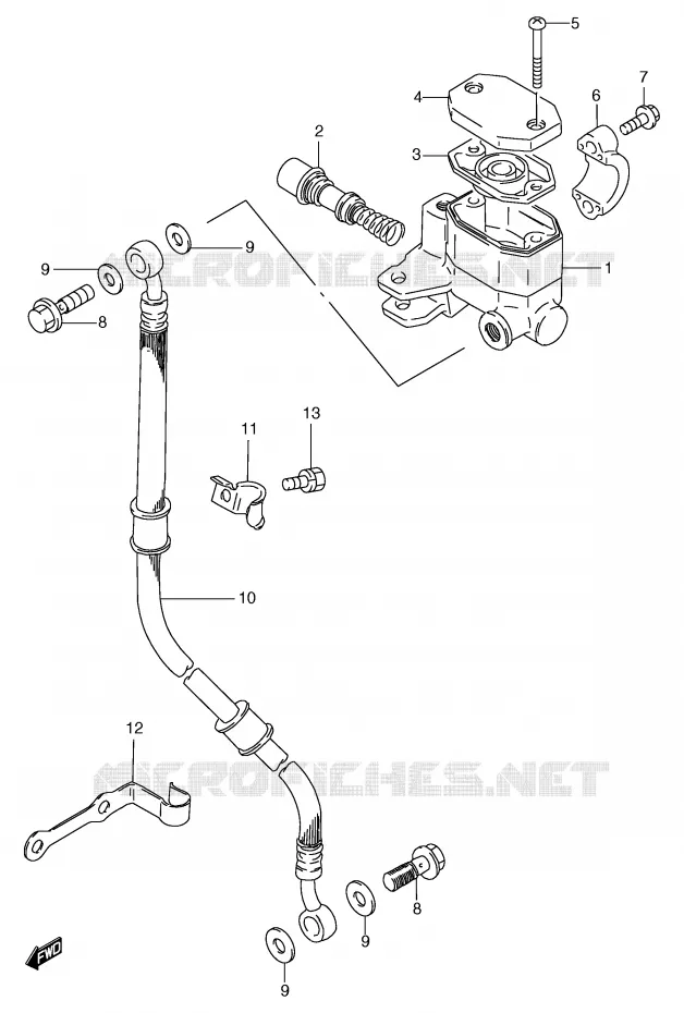 FRONT MASTER CYLINDER (SEE NOTE) Suzuki MOTO 125 GS 2000  GS125SUY(E71)
