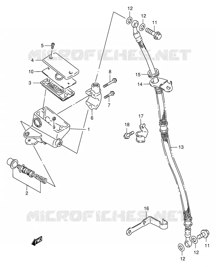 FRONT MASTER CYLINDER Suzuki MOTO 250 GN 1996  GN250T(E2)