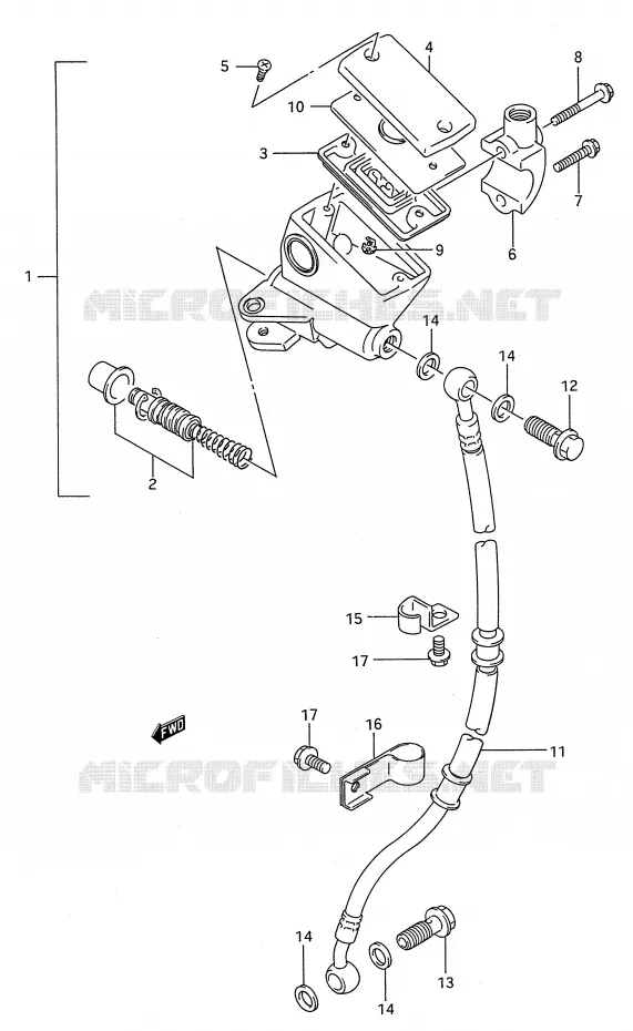 FRONT MASTER CYLINDER Suzuki MOTO 500 GS-E 1995  GS500ES(E28)
