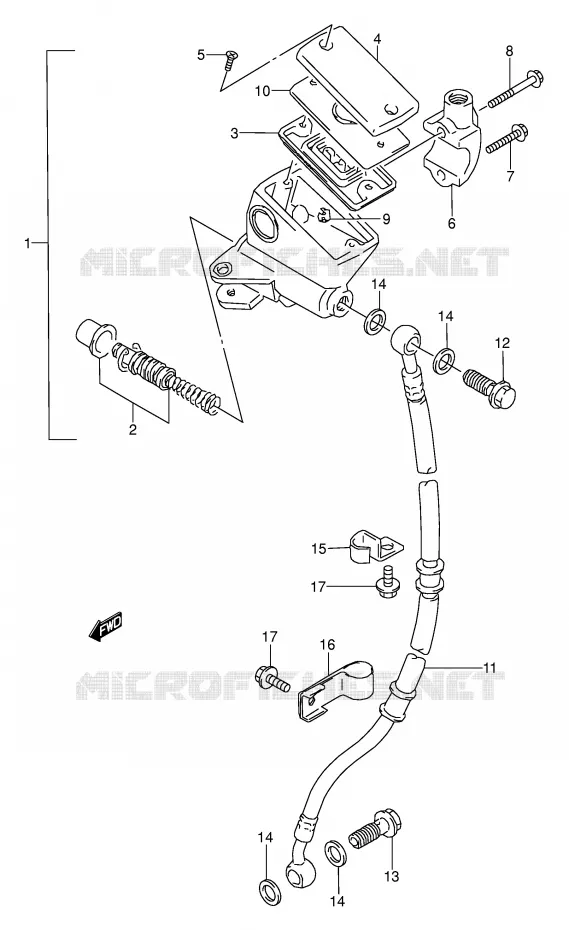 FRONT MASTER CYLINDER Suzuki MOTO 500 GS-E 1995  GS500ESKS(E2)
