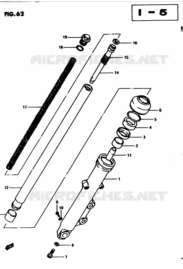 FRONT RIGHT DAMPER (E34) Suzuki MOTO 450 GS 1982  GS4502(2/Z/D)