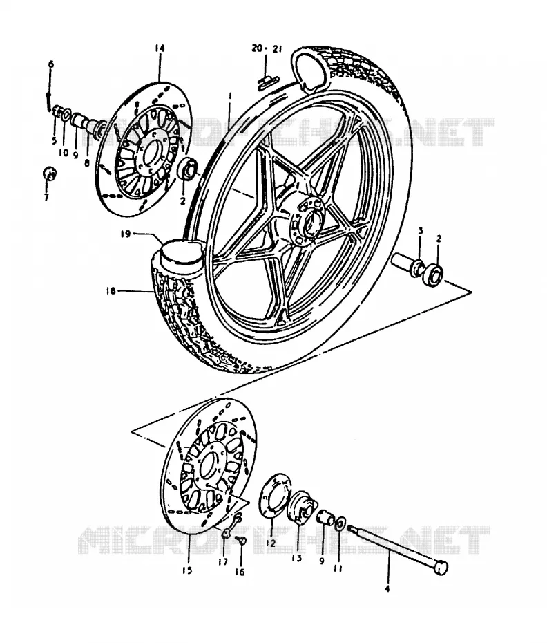 FRONT WHEEL (GS1000ET, GS1000HT) Suzuki MOTO 1000 GS 1980  GS1000HT(T)