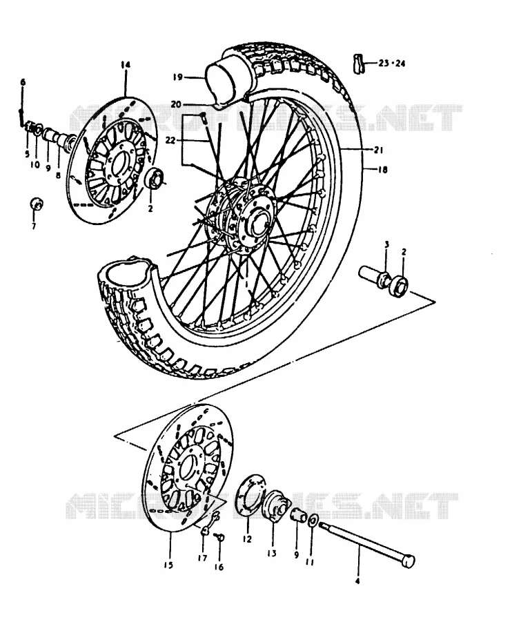 FRONT WHEEL (GS1000T) Suzuki MOTO 1000 GS 1980  GS1000HT(T)