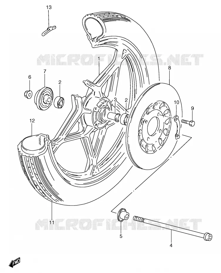 FRONT WHEEL (GS125ESX/ESY) Suzuki MOTO 125 GS 2000  GS125SY(E71)