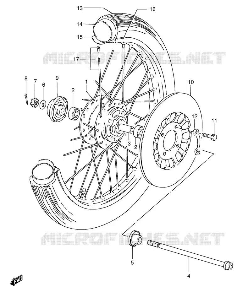 FRONT WHEEL (GS125SR) Suzuki MOTO 125 GS 1982  GS125EZ(E1)
