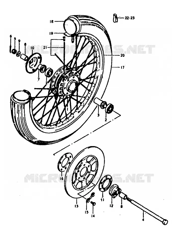 FRONT WHEEL (GS400C,N) Suzuki MOTO 400 GS 1978  GS400C(C/N)