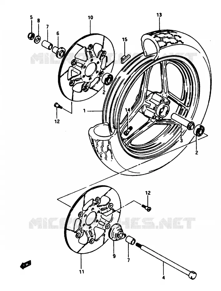 FRONT WHEEL (MODEL E) Suzuki MOTO 1150 GS 1985  GS1150ESF(E/F/G)