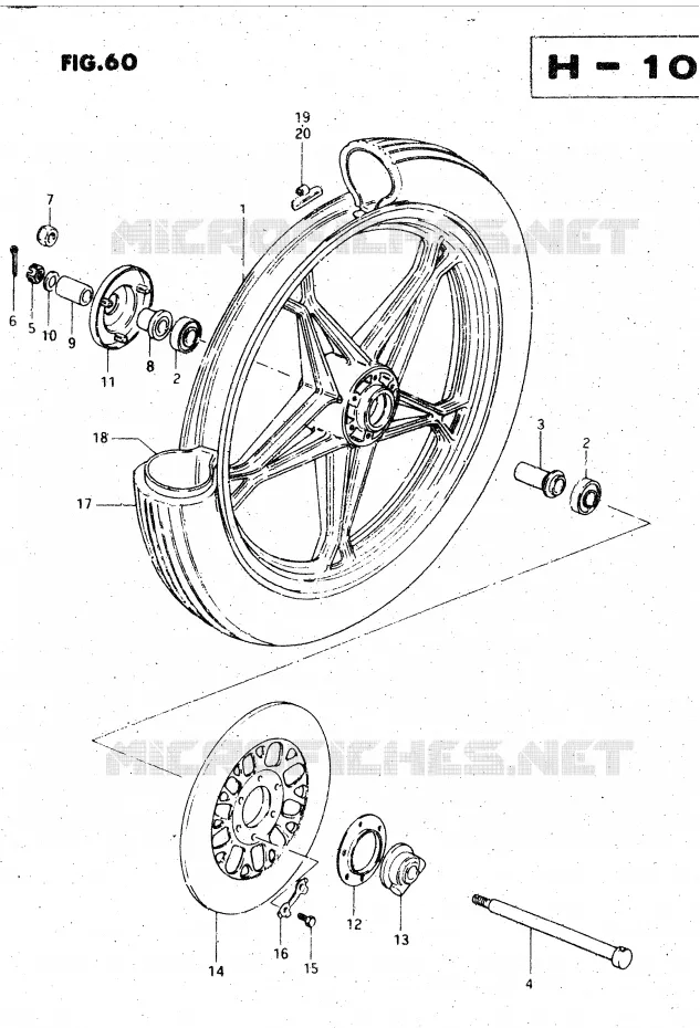 FRONT WHEEL (MODEL Z) Suzuki MOTO 450 GS-L 1999  GS450LX(E2)