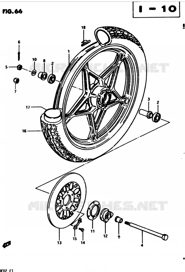 FRONT WHEEL (MODEL Z) Suzuki MOTO 450 GS-S 1983  GS450SD(2/Z/D)