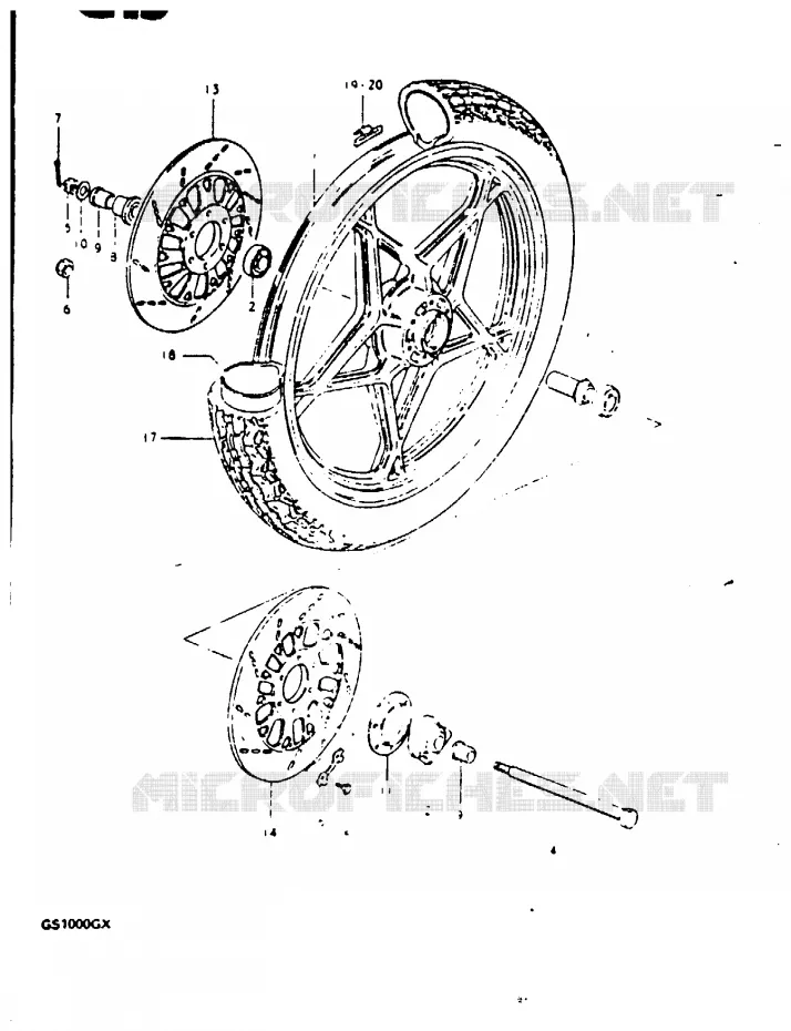 FRONT WHEEL Suzuki MOTO 1000 GS 1980  GS1000GT(X/T)