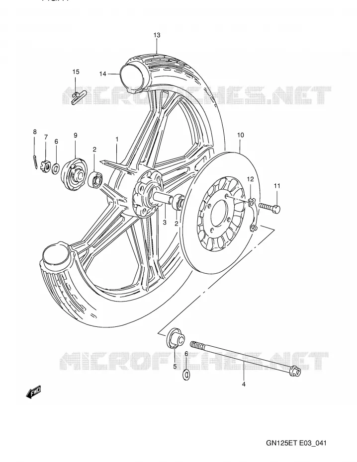 FRONT WHEEL Suzuki MOTO 125 GN 1991  GN125EM(E3)