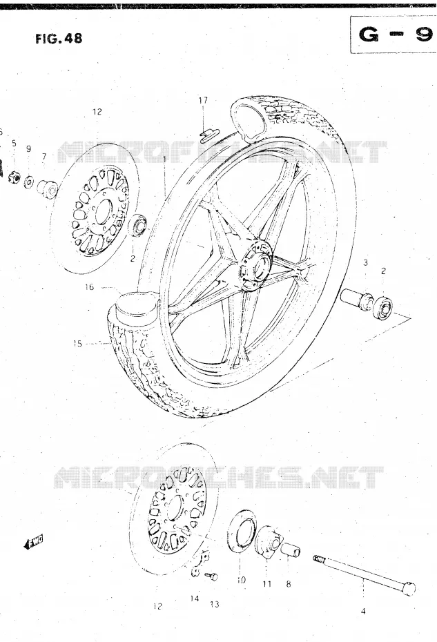 FRONT WHEEL Suzuki MOTO 500 GS-E 1982  GS500EZ(Z/D)