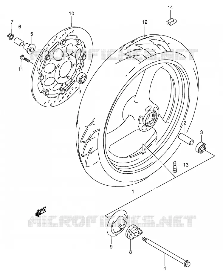 FRONT WHEEL Suzuki MOTO 500 GS-E 1991  GS500EM(E2)