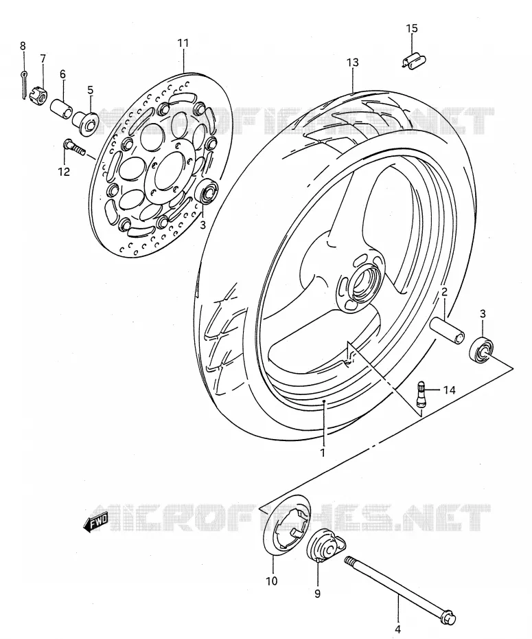 FRONT WHEEL Suzuki MOTO 500 GS-E 1995  GS500ES(E28)