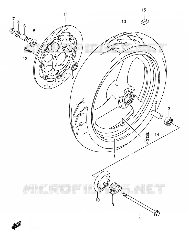 FRONT WHEEL Suzuki MOTO 500 GS-E 2001  GS500K1(E2)