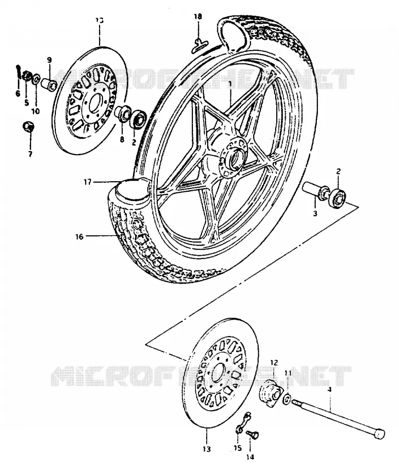 FRONT WHEEL Suzuki MOTO 550 GS 1981  GS550LX