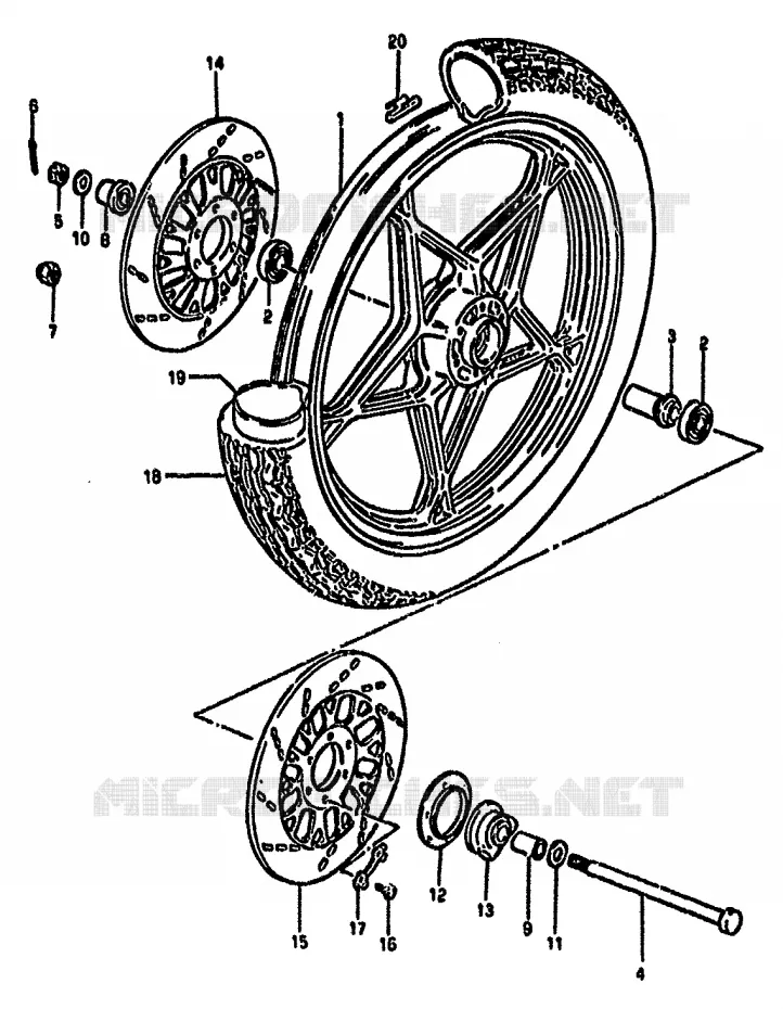 FRONT WHEEL Suzuki MOTO 550 GS 1982  GS550MZ(X/Z)