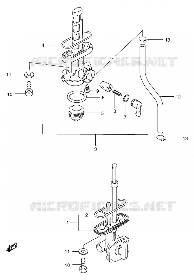 FUEL COCK (MODEL X/Y) Suzuki MOTO 250 GN 1998  GN250EW(E2)