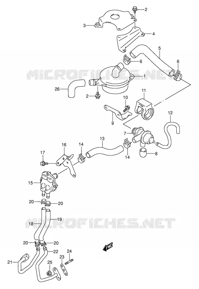 FUEL EVAP SYSTEM (MODEL N/P/R/S/T:E18,E39) Suzuki MOTO 500 GS-E 1994  GS500ER(E2)