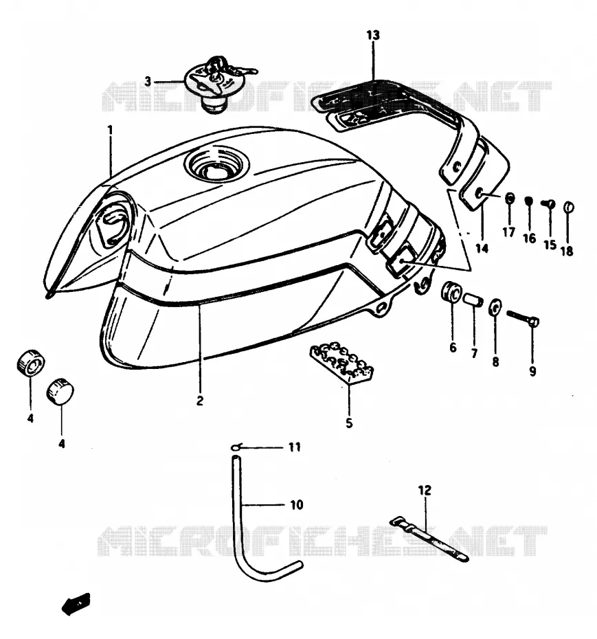 FUEL TANK (GS1150ESF E6) Suzuki MOTO 1150 GS 1985  GS1150ESF(E/F/G)