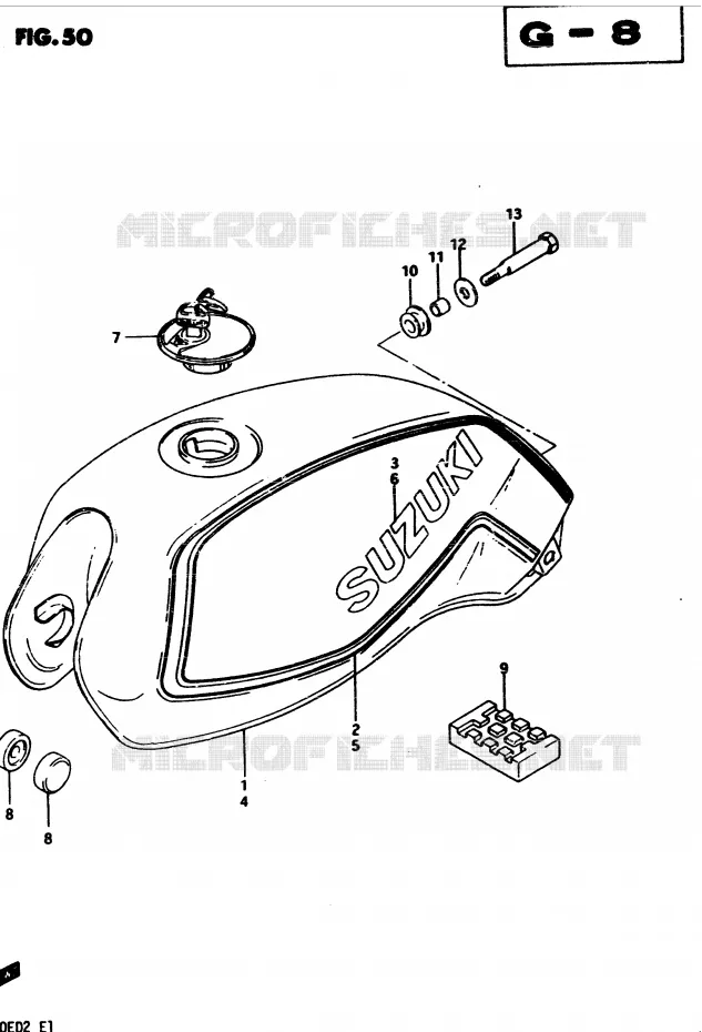 FUEL TANK (GS450SD E6, E15, E24, E34) Suzuki MOTO 450 GS-S 1982  GS450SZ(2/Z/D)