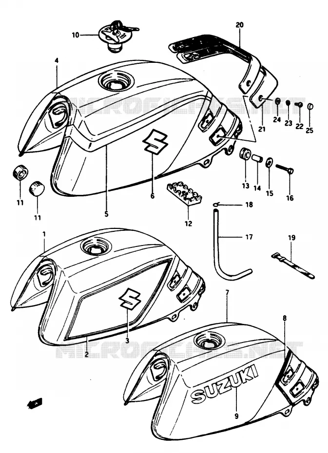 FUEL TANK (GSX1100ESE/ESF/ESG) Suzuki MOTO 1150 GS 1985  GS1150ESF(E/F/G)