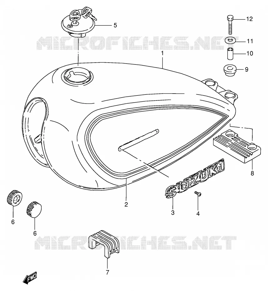 FUEL TANK (MODEL D/K/M/N/R) Suzuki MOTO 125 GN 1983  GN125D(E1)