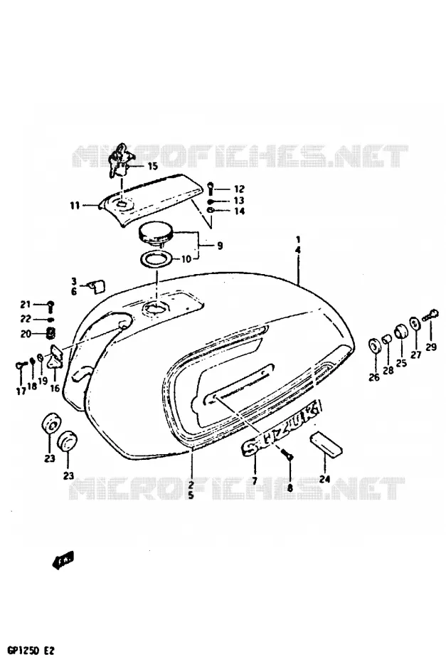 FUEL TANK (MODEL D) Suzuki MOTO 125 GP 1983  GP125D(X/D)