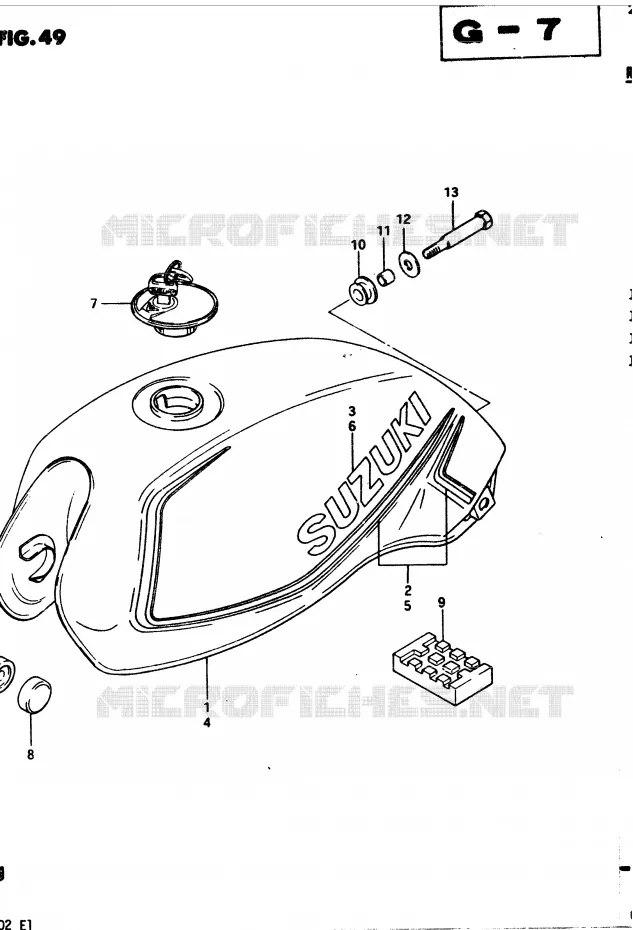 FUEL TANK (MODEL D) Suzuki MOTO 450 GS-S 1982  GS450SZ(2/Z/D)