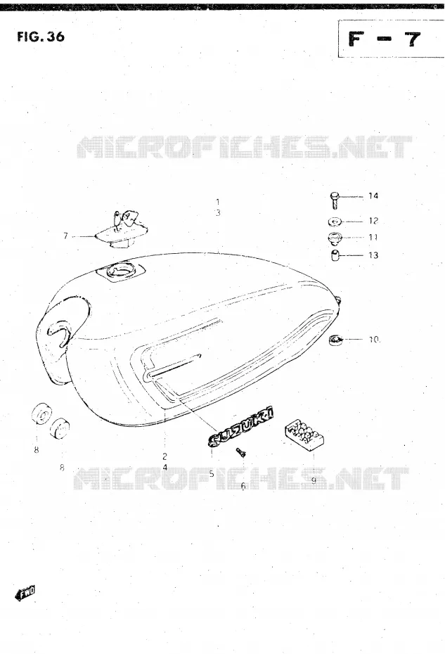 FUEL TANK (MODEL D) Suzuki MOTO 500 GS-E 1982  GS500EZ(Z/D)