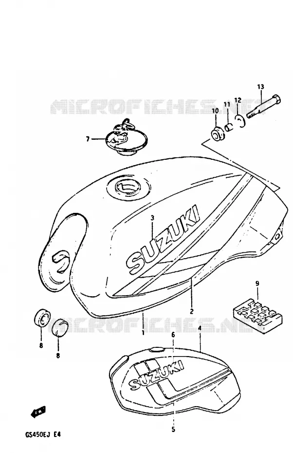FUEL TANK (MODEL H/J) Suzuki MOTO 450 GS-S 1984  GS450SE(E/F/G/H/J)