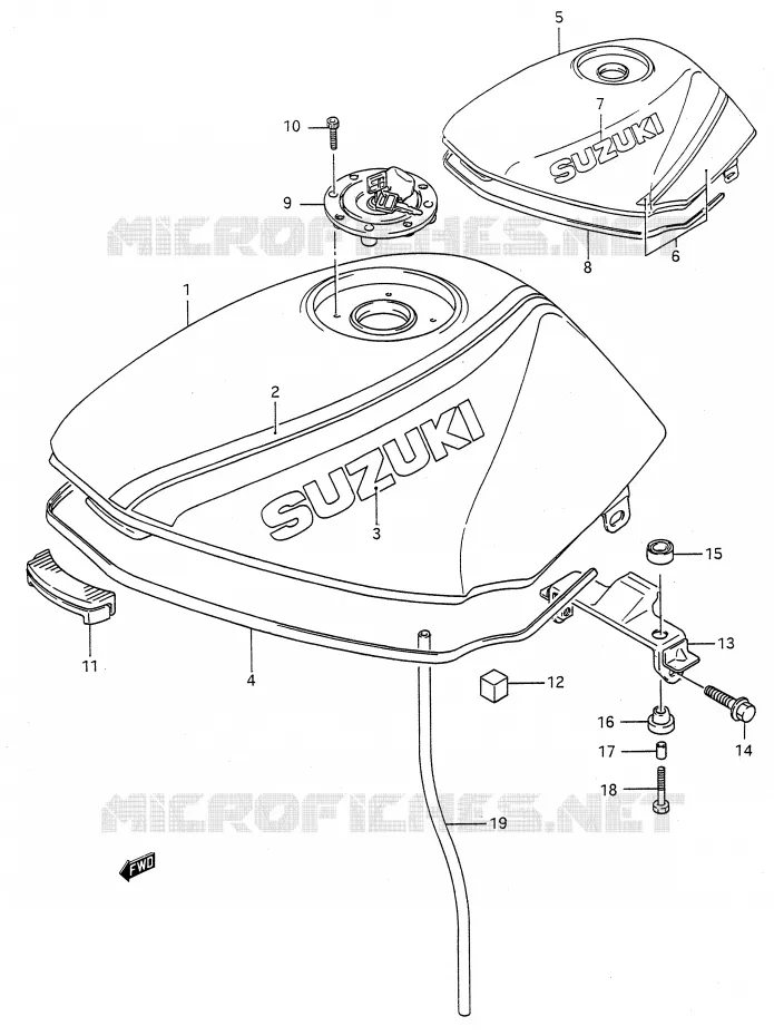 FUEL TANK (MODEL K/L) Suzuki MOTO 500 GS-E 1995  GS500ES(E28)