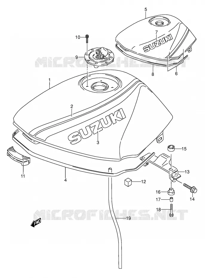 FUEL TANK (MODEL K/L) Suzuki MOTO 500 GS-E 1995  GS500EUS(E2)