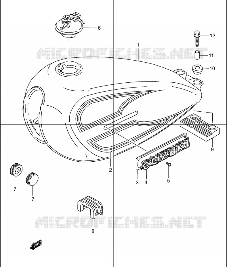 FUEL TANK (MODEL K1) Suzuki MOTO 250 GN 1996  GN250T(E2)