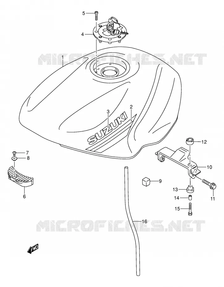 FUEL TANK (MODEL K1) Suzuki MOTO 500 GS-E 2002  GS500K2(E2)