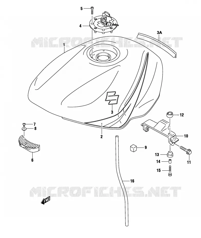 FUEL TANK (MODEL K4) Suzuki MOTO 500 GS-E 2004  GS500UK4(P19)