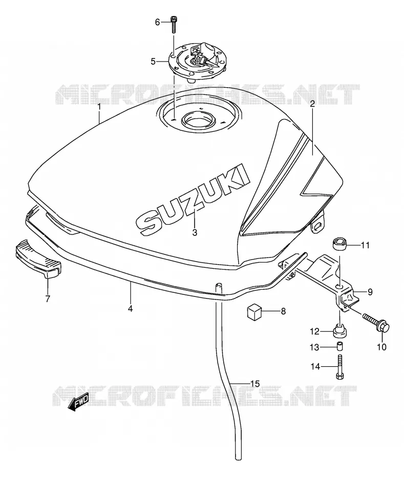 FUEL TANK (MODEL M) Suzuki MOTO 500 GS-E 1990  GS500EUL(E2)
