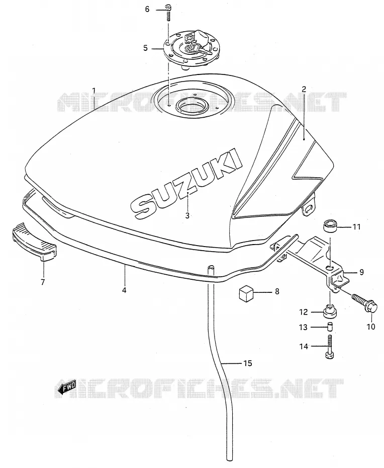 FUEL TANK (MODEL M) Suzuki MOTO 500 GS-E 1996  GS500EUT(E28)