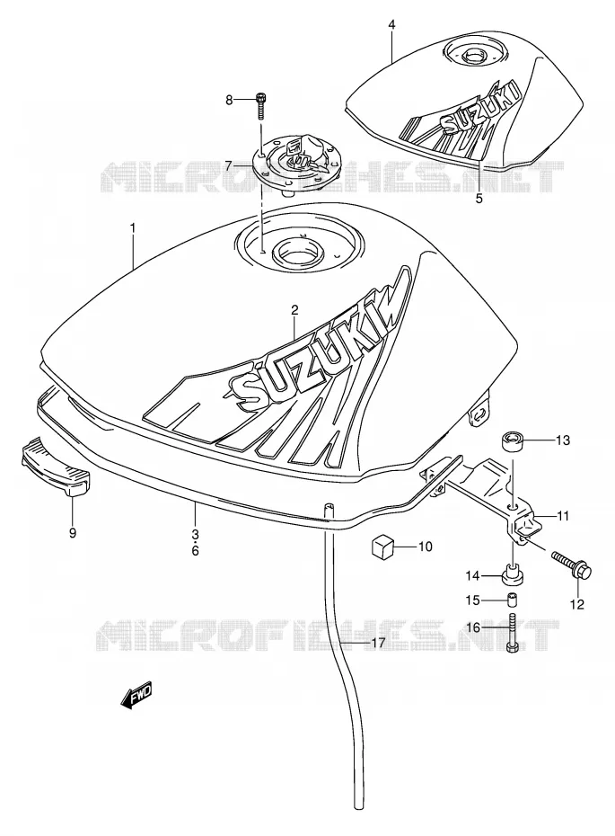 FUEL TANK (MODEL N/P) Suzuki MOTO 500 GS-E 1990  GS500EUL(E2)