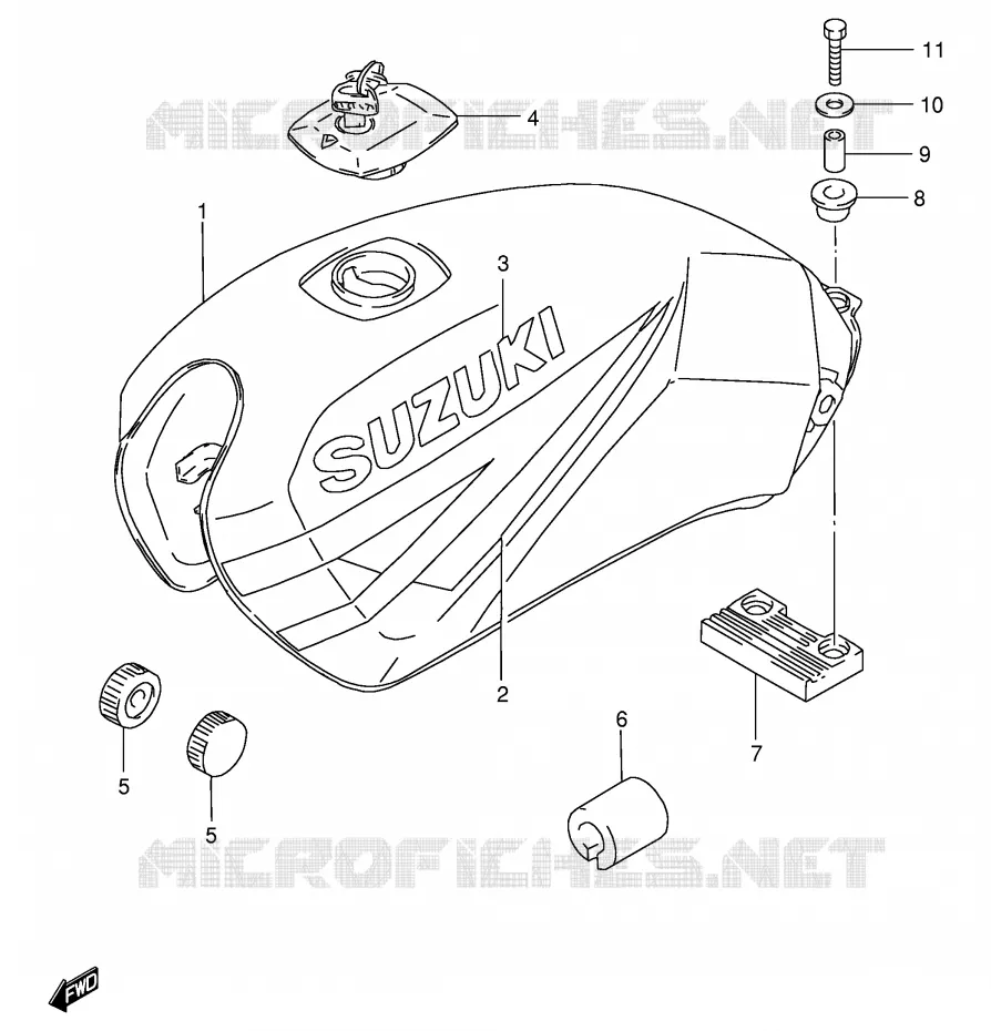 FUEL TANK (MODEL R P37) Suzuki MOTO 125 GS 1983  GS125D(E1)