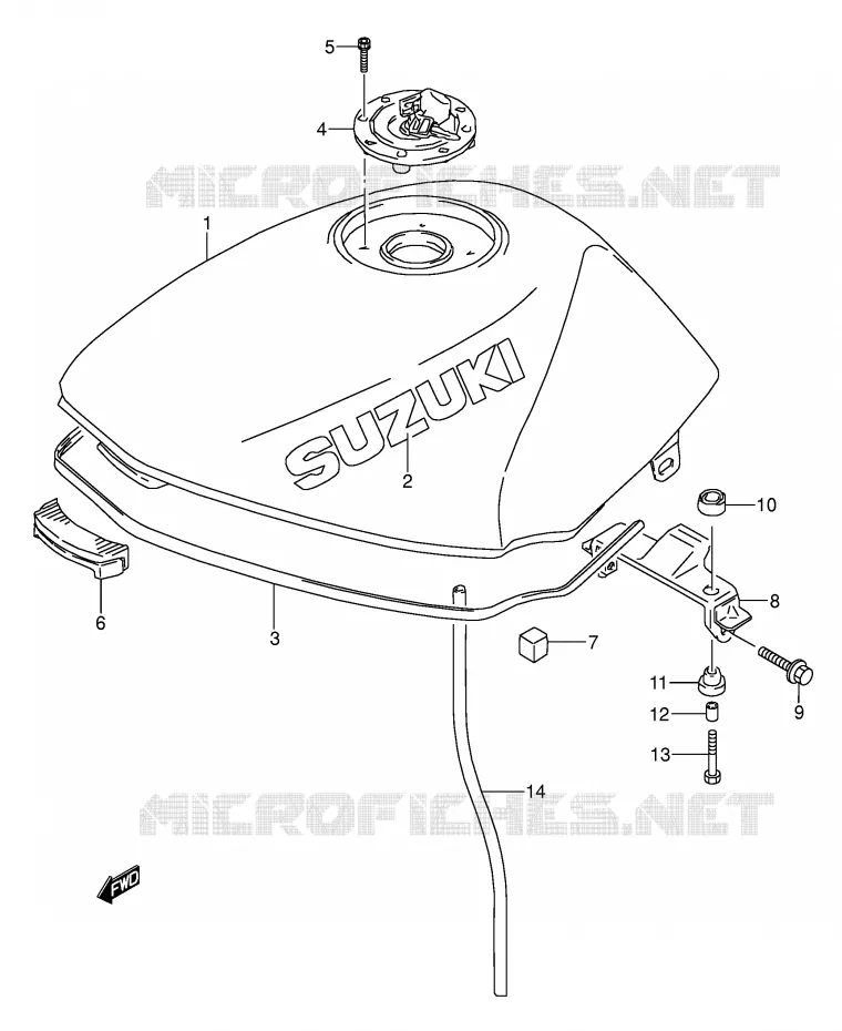 FUEL TANK (MODEL T) Suzuki MOTO 500 GS-E 1993  GS500EP(E2)