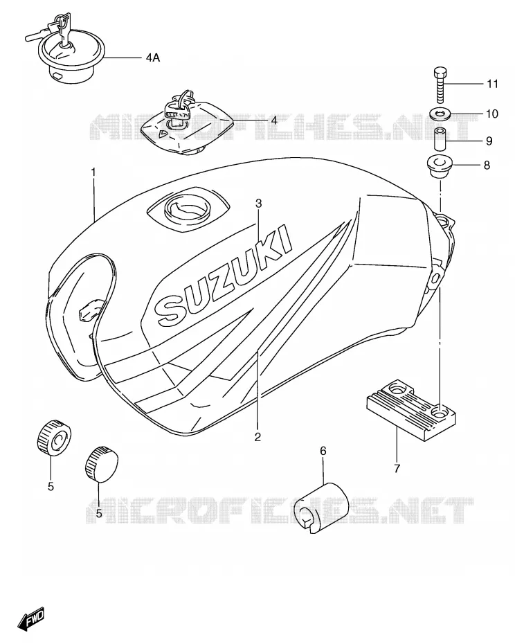 FUEL TANK (MODEL X) Suzuki MOTO 125 GS 2000  GS125SY(E71)